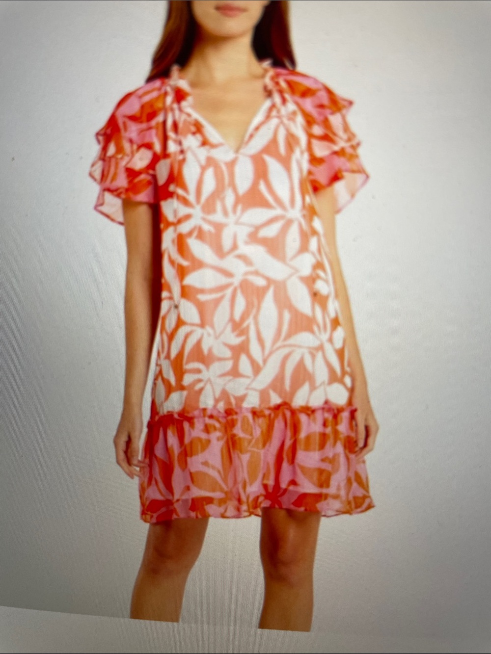 Marie Oliver silk metallic floral dress sz S
